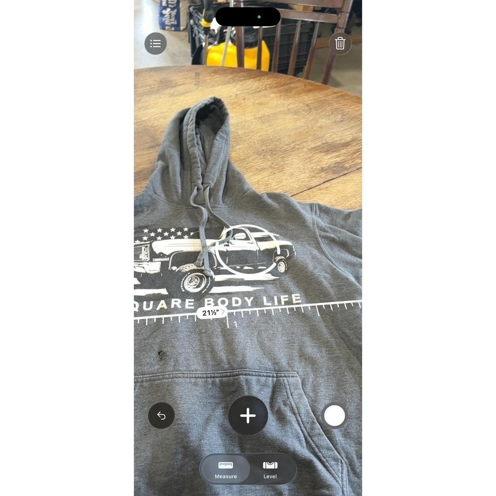 Square Body Life Truck American Flag Graphic Hoodie Charcoal Grey Mens L - Picture 5 of 5